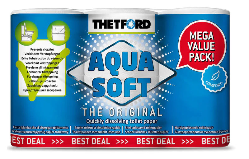 Thetford Aqua Soft Toilet Tissue — 6 Pack 2-Ply