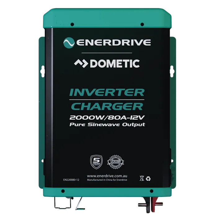 Enerdrive 2000W/80A Inverter-Charger — True Sine Wave, 12V, 5-Year Warranty