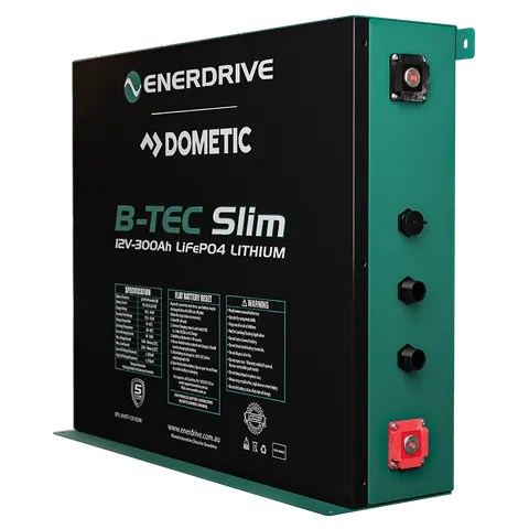 Enerdrive B-TEC 200Ah Slimline Lithium Battery — 83mm Thin, Bluetooth, IP52