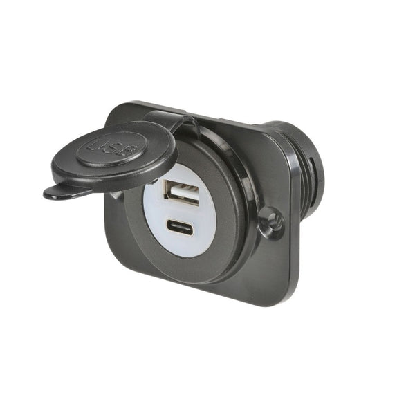 Narva Heavy-Duty USB-A / USB-C Single Socket