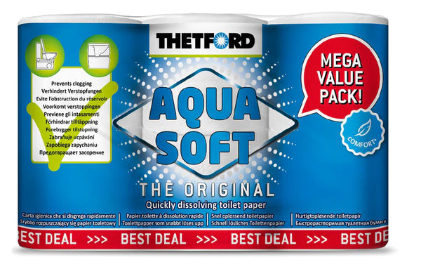 Thetford Aqua Soft Toilet Tissue — 6 Pack 2-Ply