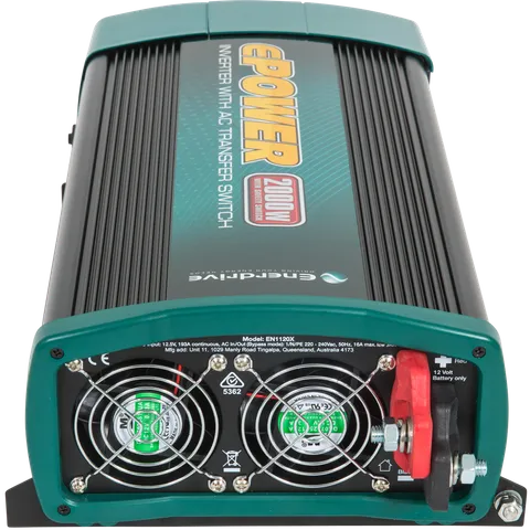 Enerdrive ePOWER 2000W Pure Sine Wave Inverter — AC Transfer & RCD, 12V