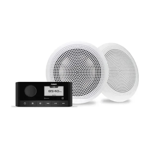 Fusion MS-RA60 Complete Marine Audio Kit with EL Classic Speakers — White